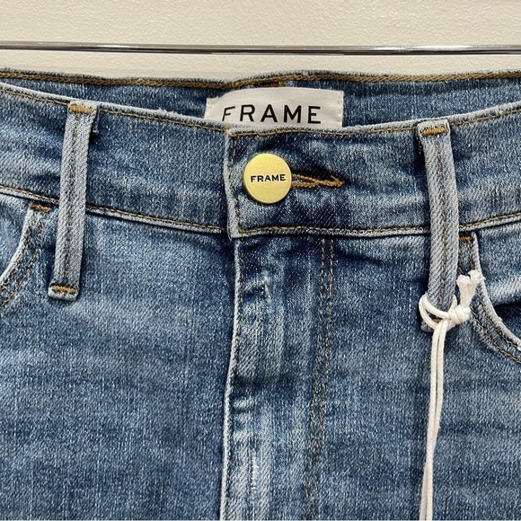 Frame Le Tour Raw Hem Denim Shorts in Bixby Size 25 - Picture 6 of 11